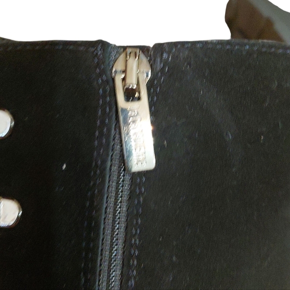 La Canadienne Suttan Black Suede Combat Boot Women's Black Waterproof Bootie 10 - Picture 7 of 11